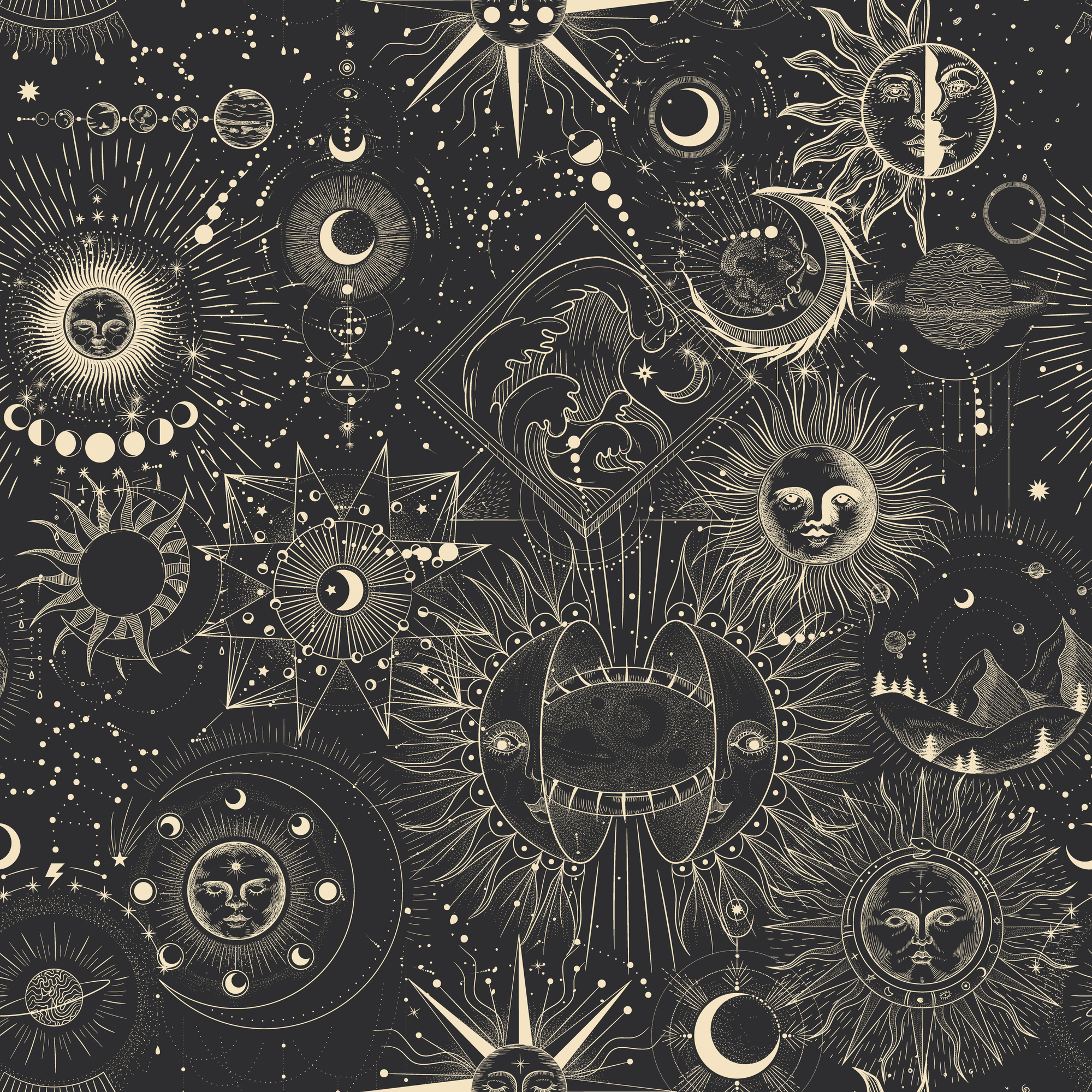 Stars with Sun and Moon